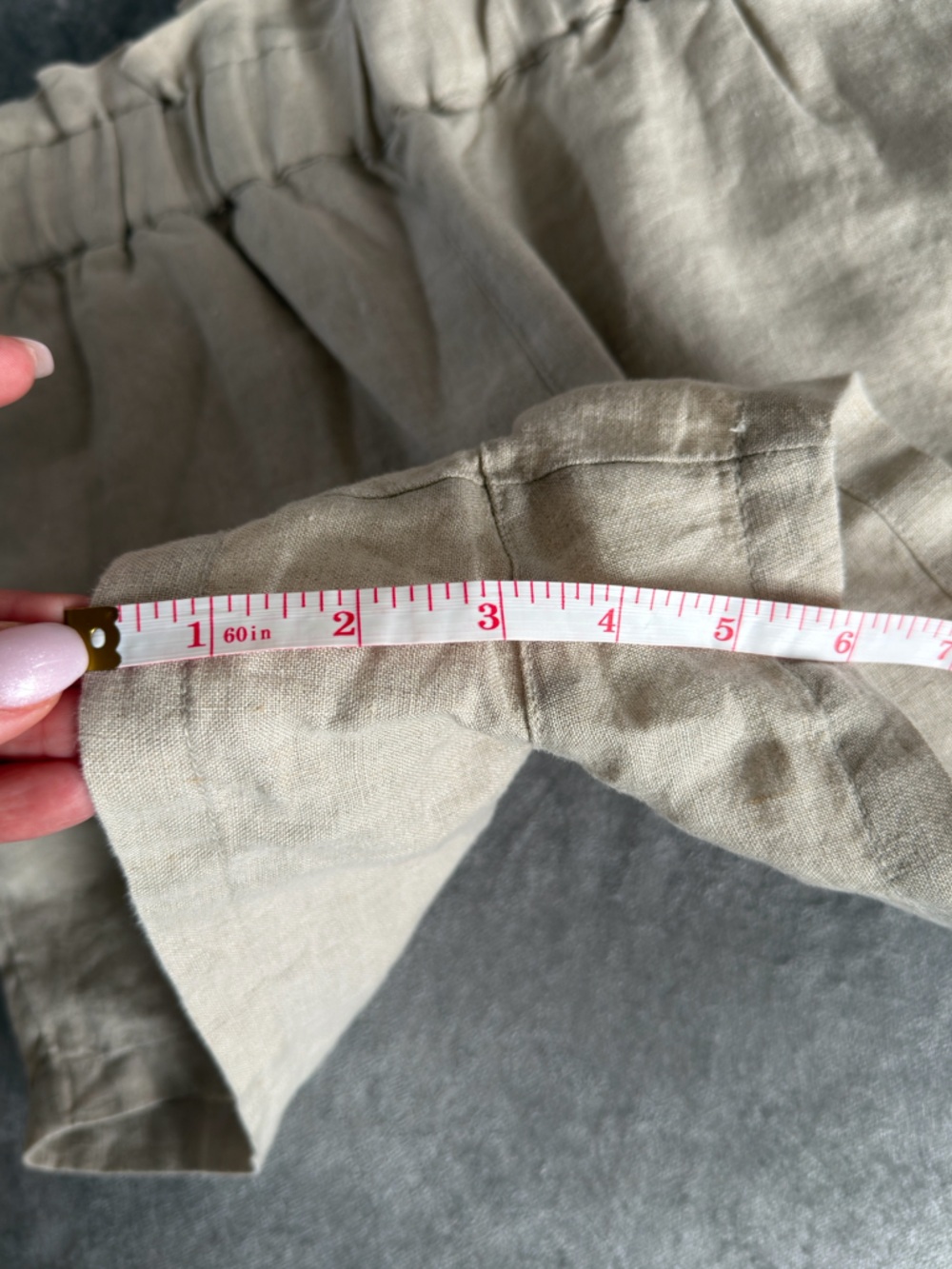 CC California Linen Blend Paperbag Waist Shorts Beige-Laundry by Shelli Segal S - Picture 8 of 9